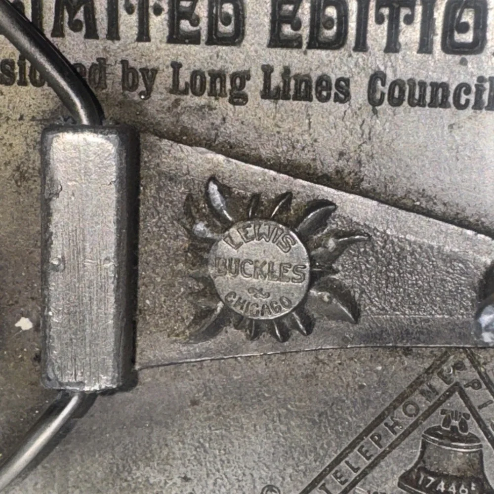 Telephone Industry 100 Year 1876 1976 Commemorative Belt Buckle Vtg Lewis.TWY446